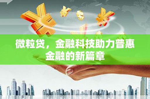 金溪微粒贷，金融科技助力普惠金融的新篇章