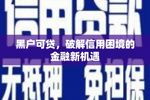 临漳黑户可贷，破解信用困境的金融新机遇