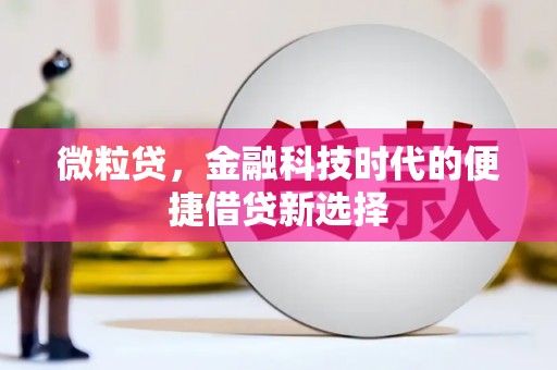 阿里微粒贷，金融科技时代的便捷借贷新选择